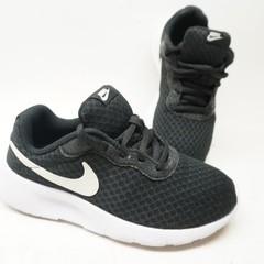 EUC! Nike Tanjun PS Black White Youth Kids Running Shoes Size 1Y Boys Girls