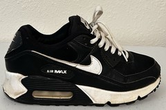 Nike Air Max Kids Leather Low Top Sneakers Black/White Lace Up US 10 DH8010-002