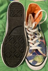 Converse Paint Splatter Lace Up High Top Sneakers 656144F Big Kid Junior Sz3 GUC