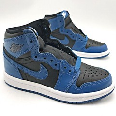 KIDS NIKE Air Jordan 1 Retro High OG Dark Marina Blue (AQ2664 404) SZ 11.0 – 1.0