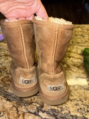 UGG Kids Classic II Brown Suede Shearling Boots Water Resistant US Size 3