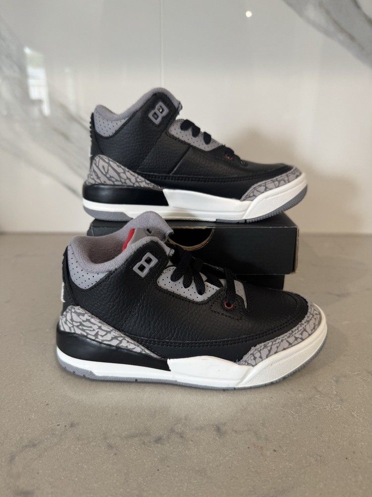 NIKE JORDAN 3 RETRO (PS) „BLACK CEMENT’ – SIZE 11C US – BNIB – DEADSTOCK