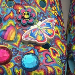 Crocs X Lisa Frank Limited Edition Clogs W/Jibbitz Youth Sz 3 (J3) Womens 5 Aqua