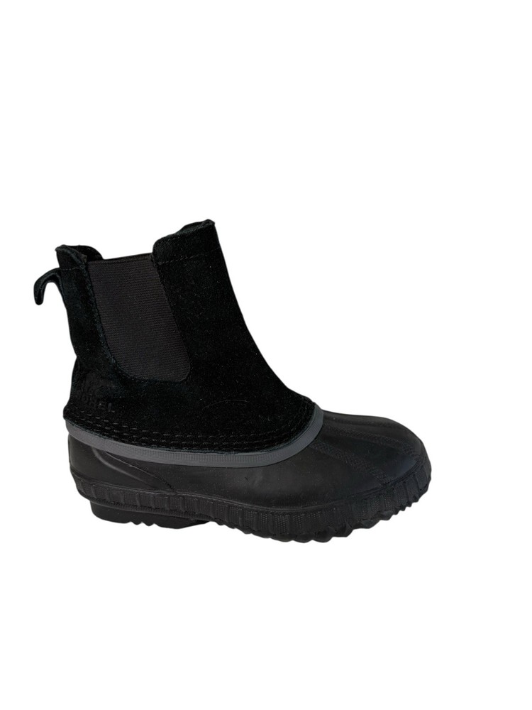 Sorel Ankle Suede Leather Waterproof Rubber Slip On Duck Boots Youth Size 1Y
