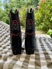 Durango Youth Lizard Print Western Boot, Black Size 9D