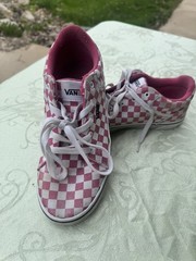 Vans Seldan Checkerboard Honeysuckle Pink Sneakers Misses Youth Size 5.5