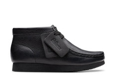 Clarks Older Boys Wallabee Boot K Black Leather