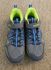 Merrell Trail Chaser Youth 5.5M Gray Blue Green Leather & Mesh Shoe