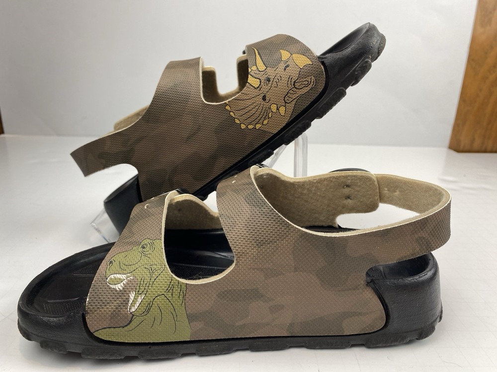 Birkenstock Birkis Vegan Kid Boy Sandal EU 33 US 2 – 2.5 Dinosaur Camouflage VGC