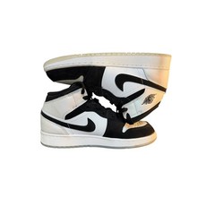 Nike Air Jordan 1 Mid SE GS Diamond Shorts White Black DN4321-100 Size 6.5Y