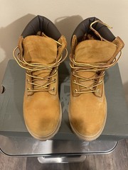 Timberland Waterproof Wheat Nubuck Boots Genuine Leather Upper Size 4M TB012909