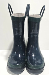 Western Chief Classic Fire Chief Rain Boots Kids Size 9/10 Navy Green Handles