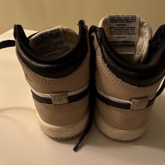 Nike Kids High Top Athletic Sneakers Black White Brown Lace Up Logo Basketball