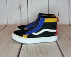Vans Off The Wall High Top Skateboard Sneakers Black Youth Size 3