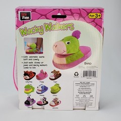 Total Vision Wacky Walkers Dino Plush Animated Slippers Green Pink Kids Sz Large