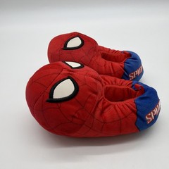 Marvel Spider-Man Plush House Slippers Children’s Size 5/6Y Red Logo .#87