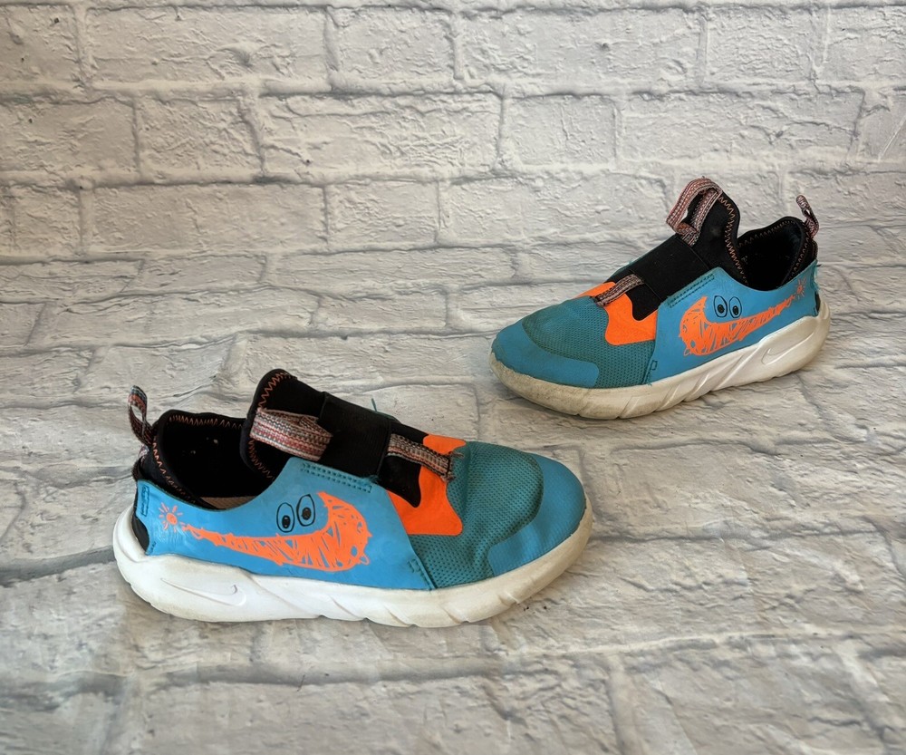 Nike Flex Runner 2 LIL PSV Blue Orange Kids Preschool Running Shoes Size 2Y