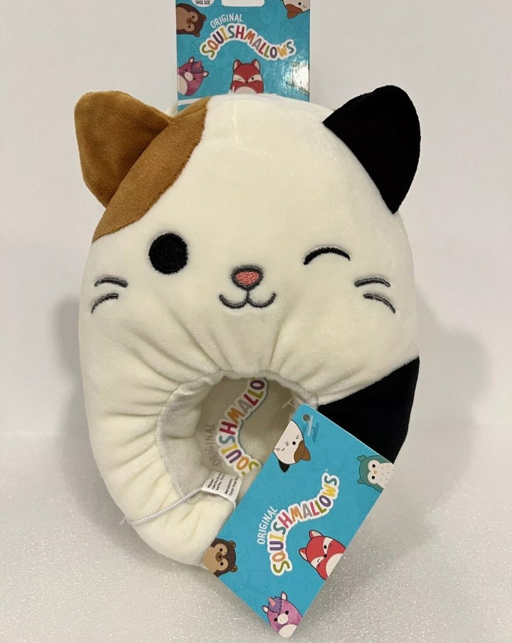 NWT Squishmallows Unisex Plush Slippers Cam Cat Kids Shoe Size 4/5 Woman 5.5/7.5