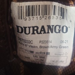 Durango Youth Sz 3M Cowboy Boots