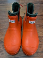 Hunter for Target Orange and Forest Green Lined Rain Boots Kids Size 5