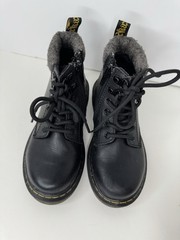 Dr. Martins Padley J Mix Black Grey US 12 Kids Felt Lined Combat Boots