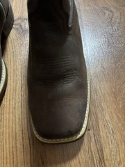 Kid’s 8” Durango Western Boot, Sz 4 M, Brown/denim Blue