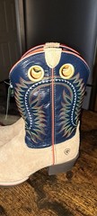Ariat Derby Monroe Tan Kids Western Boots with Wiggle Room Size 4