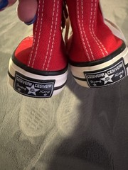 CESIVEAR BALAHOU Red High Top Canvas Sneakers Lace Up Zipper Unisex Kids Size 31