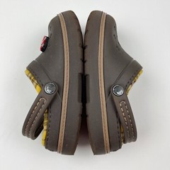 Crocs Cobbler Lined Kids Clogs Size 12 – 13 Brown Yellow Plaid Flannel Lining