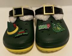 GUC BUDDY THE ELF movie Holiday LINED CROCS w/Jibbitz Kids Size J2