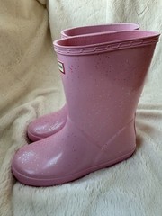 $90 Hunter Little Kid First Classic Giant Glitter Boot Light Pink US2/UK1/EU33