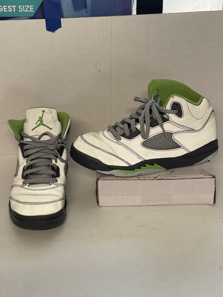 Air Jordan 5 Retro Youth Sneakers 3y Green Bean Grey DQ3735-003 Reflective