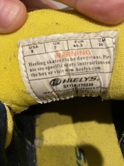 Heelys Skate Shoes Blue Grey Yellow Style# 770236 Size US 8 UK 7 EU 40.5