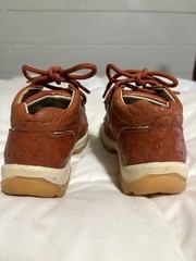 Kids 11.5 Wild West Ostrich Leather Driving Moccasin Lace Up – Burnt Orange/Tan