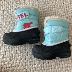 Sorel Commander Snow Boot Kids Size 7 Pink Blue Waterproof Fleece Lined Outdoor