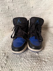 nike air jordan 1 mid kids hyper royal blue and black kids shoes