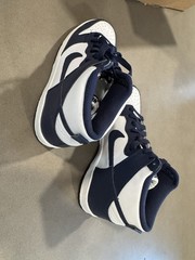 Nike Dunk High (GS) White/Midnight Navy Sneaker Youth 6Y DB2179-104