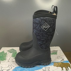 Muck Boot Rugged II Insulated Waterproof Winter Rain Boots Kids Size 8 Black
