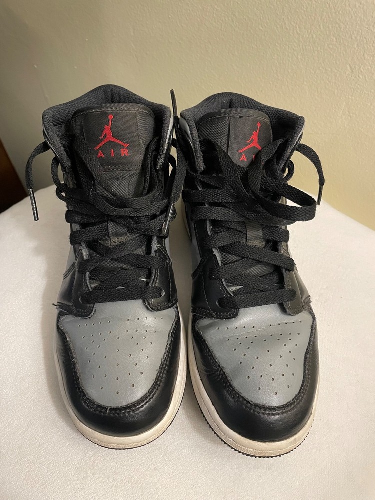 Air Jordan 1 Mid GS ‘Shadow’ Black Grey Size 5.5 Y/7W 554725-096