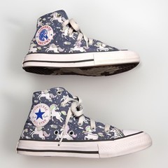 Converse Chuck Taylor All Star Junior 13 Navy Unicorn Print High Top