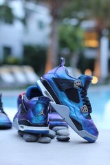 Retro Air Jordan 4 OG „Photon Blue“ Metallic‘ 1-of-1 Custom -Lions Rams NFL-