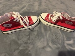 CESIVEAR BALAHOU Red High Top Canvas Sneakers Lace Up Zipper Unisex Kids Size 31