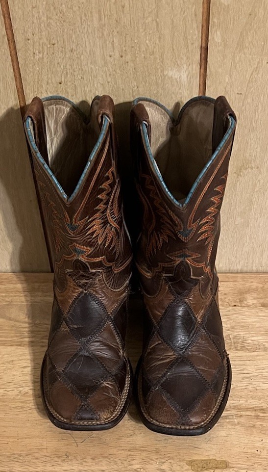 Anderson Bean Horsepower Cowboy Boot Patchwork Square Toe Western Crazy Train 2