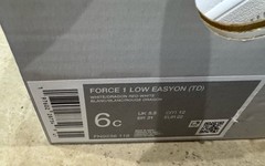 Nike Boys Toddler Force 1 Like Easy On TD White Dragon Red FN0236-116 Size 6