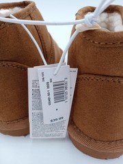Gap Shearling Style Boots Kids Size 9 Brown Faux Suede Ankle Pull On Cozy Warm