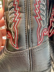 Durango Youth Lizard Print Western Boot, Black Size 9D