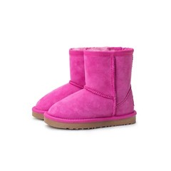 UGG Boots Unisex Kids Child Classic Button Bailey Bow Australian Sheepskin Wool