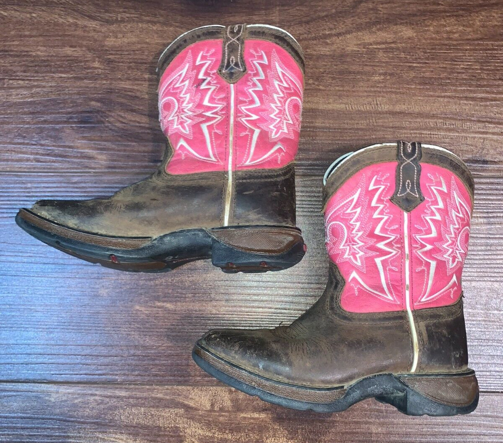 Durango Boot Dwbt093 Lil‘ Let Love Fly Boot Pink Tan Brown Youth Girl Sz 12 M