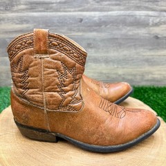Rodeo Ropers Youth – Size 3M – Tan Ankle Zipper Faux Boots Jessie