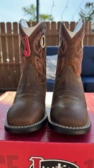 Justin Boots – Kid’s Bowline Pecan/Brown Cowboy Boot – Multiple Sizes – NIB!